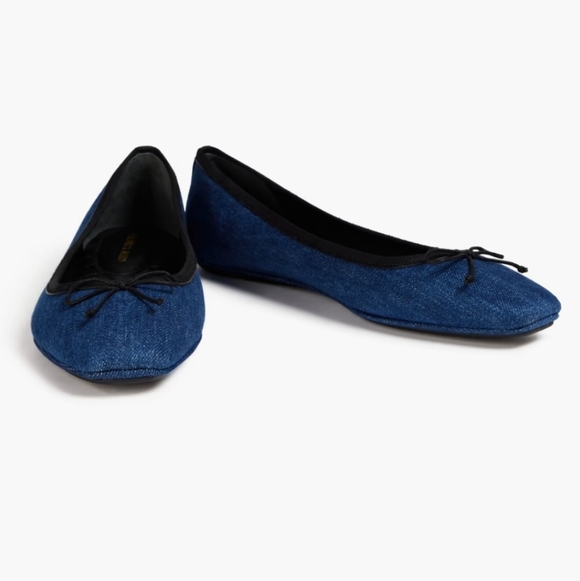 Veronica Beard Blue Denim Bow Flats Size 5 NWT - Picture 9 of 15